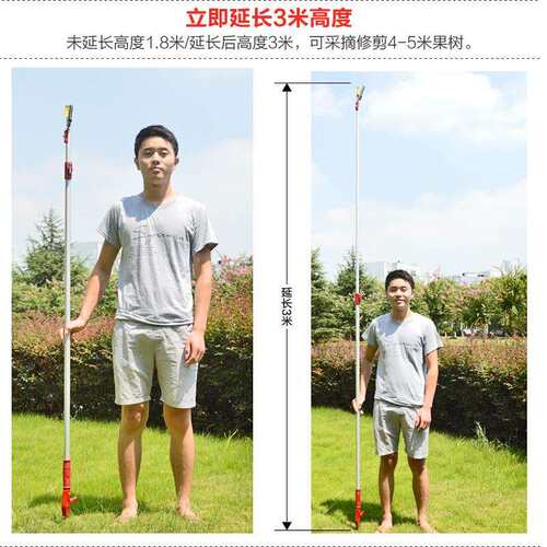 园艺高空采果剪果树修枝剪刀荔枝龙眼摘D果器1.8-3米伸缩高枝剪|