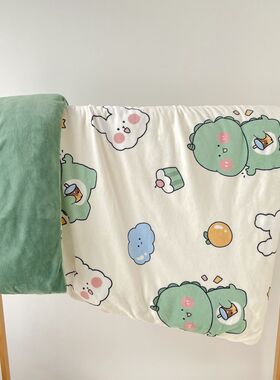 儿童冬季被套婴儿牛奶绒宝宝幼儿园保暖被罩加厚两用秋冬卡通毯子