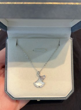 三生有幸银杏叶项链女款高级感轻奢小众纯银锁骨链送女友生日礼物