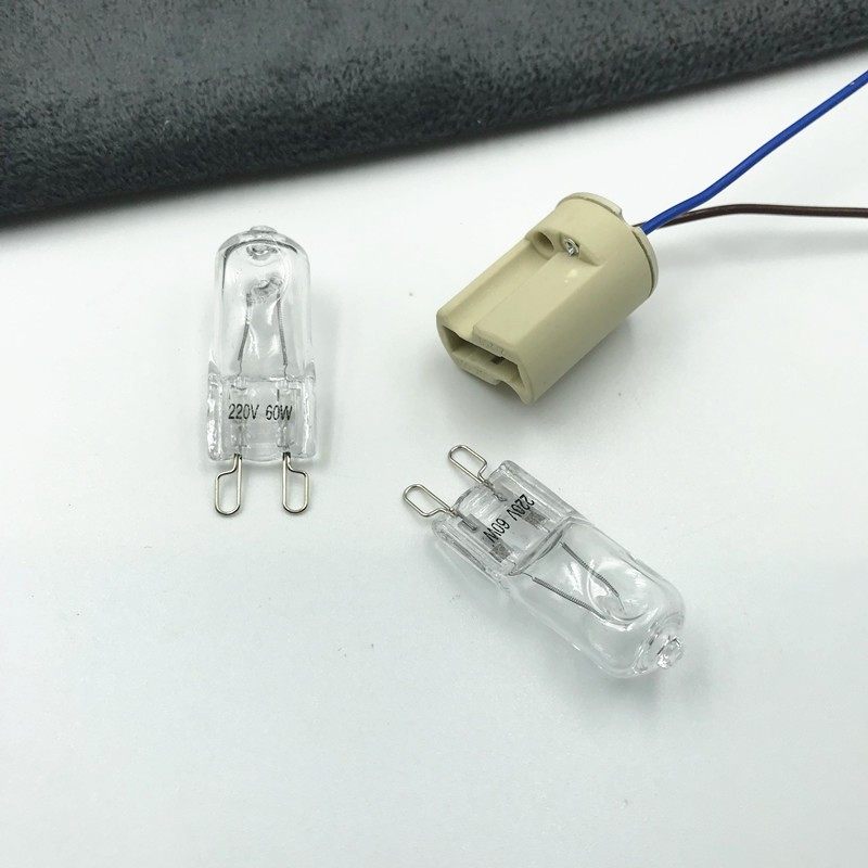 钨丝灯泡220V20W40W水晶插泡 230V60W壁灯台灯灯芯烤箱烤炉G9光源