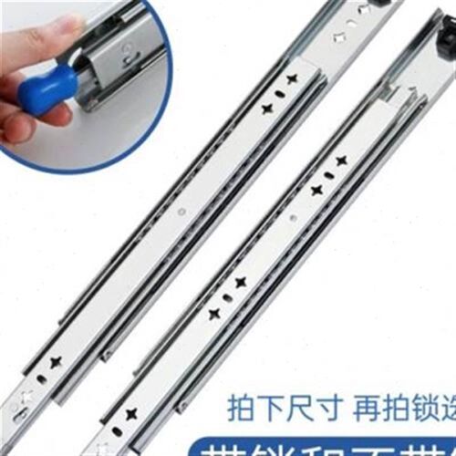 三节轨工业货柜轨道宽抽屉滑道重型滑轨导轨房T车改装加厚机柜