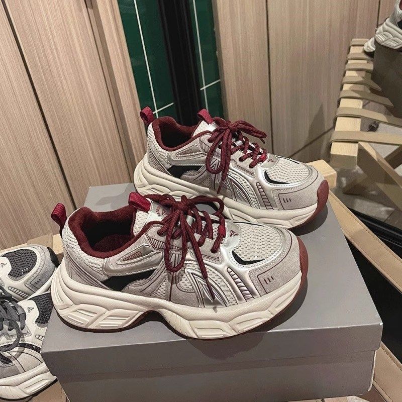 时尚老爹鞋女2024秋冬季新款厚B底百搭休闲鞋网红超火拼色休闲鞋,女鞋,老爹鞋,淘宝优惠券,粉丝福利购,淘宝优惠卷