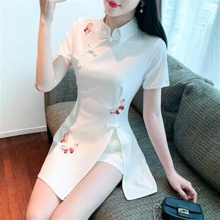改良旗袍年轻款少女夏装2023年B新款女装法式小众设计连衣裙子夏