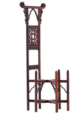 红木质微型微缩家具模型s木质摆件先脸盆架子 红酸枝木小家具