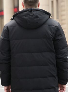 冬季男士大码立领羽绒服防寒服外套加肥加大号连帽保暖羽绒服男式