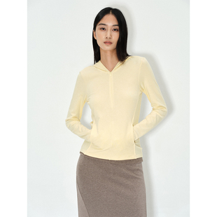 ROLLINGAGE 半门襟隐拉连帽口袋长袖上衣