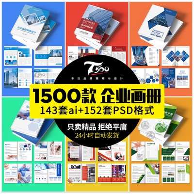 企业宣传画册科技公司简介宣传册产品创意排版模板PSD/ai设计素材