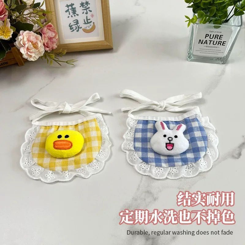 小型狗狗蕾丝蝴蝶结围脖可爱猫咪项圈口水围巾装饰围兜新款配饰