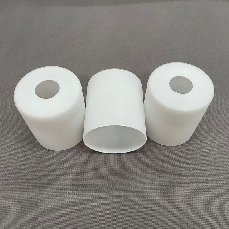 E27灯具DIY配件奶白磨砂直筒玻璃灯罩壁灯吸顶灯吊灯外壳