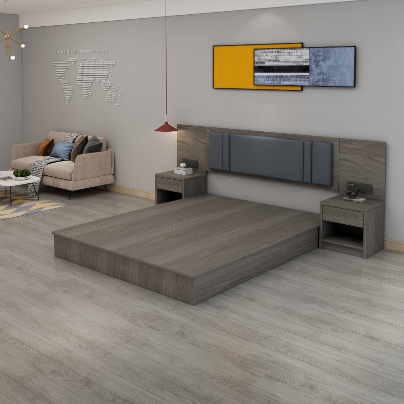 宾馆专用床全套标间定制快捷大床民宿客房公寓酒店床家具源头工厂