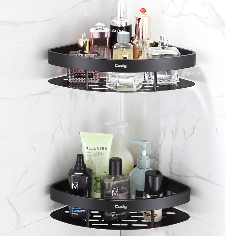 浴室卫生间免打孔置物架厕所洗手间洗漱台墙上壁挂式收纳三角架