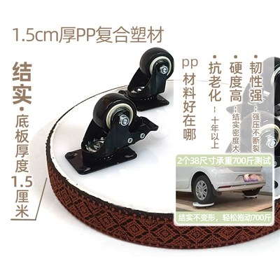 花叶?国风系列红黑中式可移动花盆托盘植物园艺带轮底座接水排水