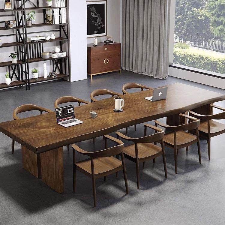 简约现代实木办公室 会客多人洽谈桌椅组合 会议桌长条大板桌子,商业/办公家具,会议桌,淘宝优惠券,粉丝福利购,淘宝优惠卷
