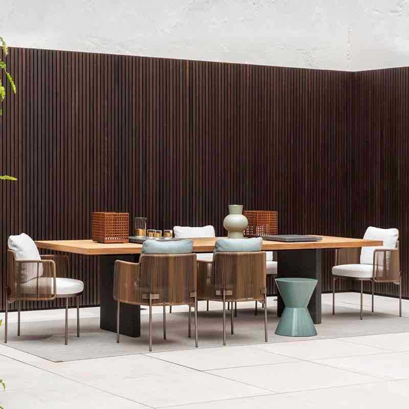 户外桌椅庭院阳台桌椅室外藤椅实木防水防晒北欧家具餐桌椅组合