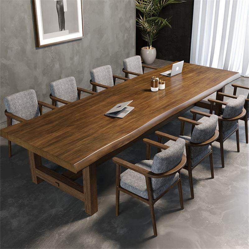 实木会议桌现代简约工作台接待洽谈大板桌公司长桌子办公桌椅组合,商业/办公家具,会议桌,淘宝优惠券,粉丝福利购,淘宝优惠卷