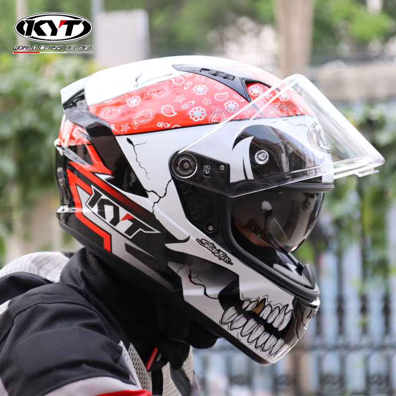 摩托车全盔kyt双镜片冬季