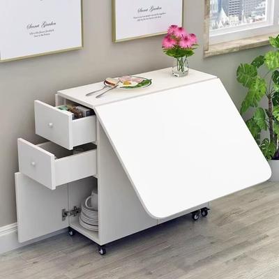 餐桌吃饭桌子折叠家用小户型多功能长方形简约易伸缩可移动圆桌