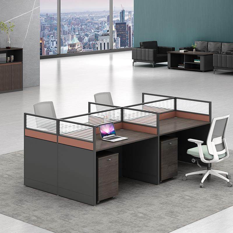 YOREN友仁职员办公桌4/6人位屏风隔断卡座财务电脑桌办公室员工桌