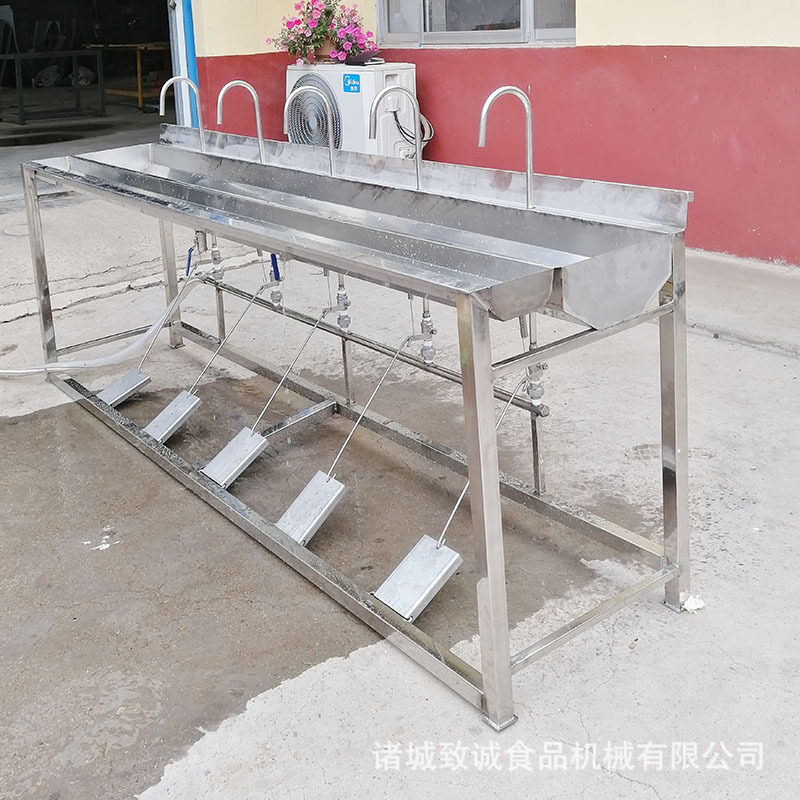厂家直供脚踏式洗手消毒池 双槽洗手池 多头洗手消毒水槽