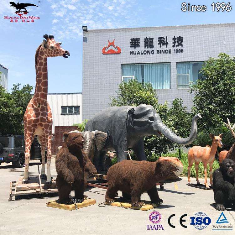 仿真动物大世界长颈鹿电动机模大象可动可叫动物园游乐园美陈