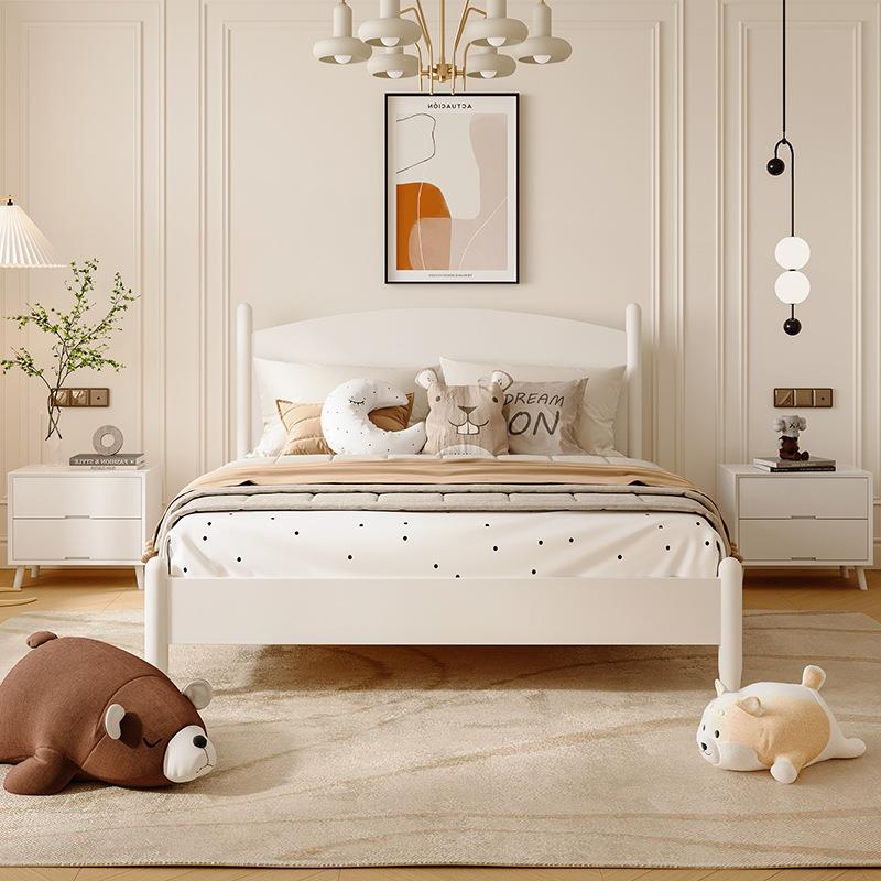 实木双人床简约卧室双人床经济型单人床卧室1.8米实木床