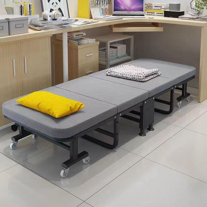 折叠午休床办公室午睡单人床家用硬板床多功能躺椅四折便携供应链
