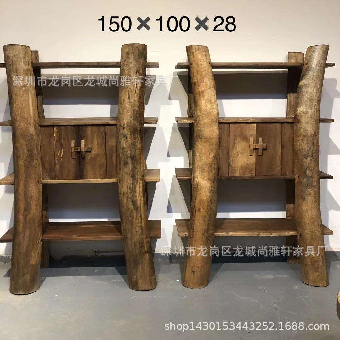 原生态家具香樟博古架个性置物架客厅收纳柜展示茶柜免漆榫卯整装