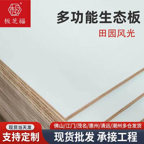 免漆生态板桌面搁板多层实木隔板衣柜分层一字长方形台面木板