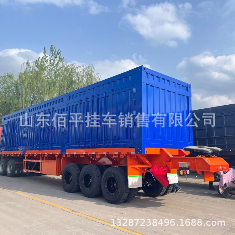 出口全挂车 外蒙狼狈全挂车 狼狈集装箱运输半挂车 拉煤箱式车
