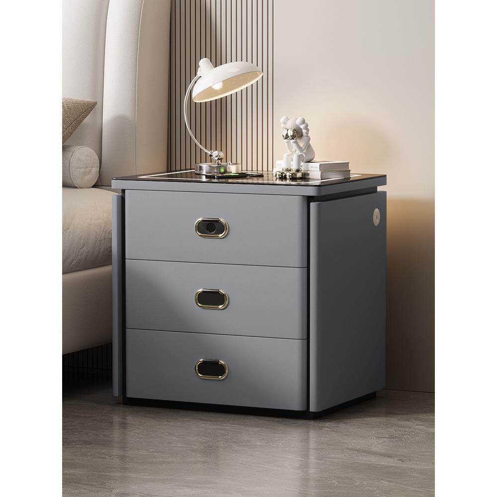 免安装收纳柜智能床头柜一体无线充电家用卧室2026爆款带锁储物柜