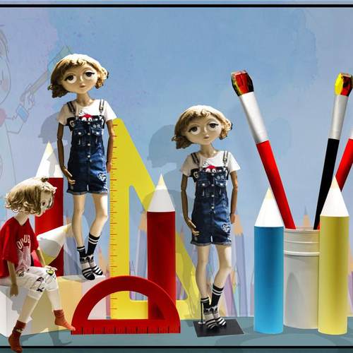 六一儿童节活场地橱窗展示铅笔模型书店装饰文具铅笔橡皮尺道具