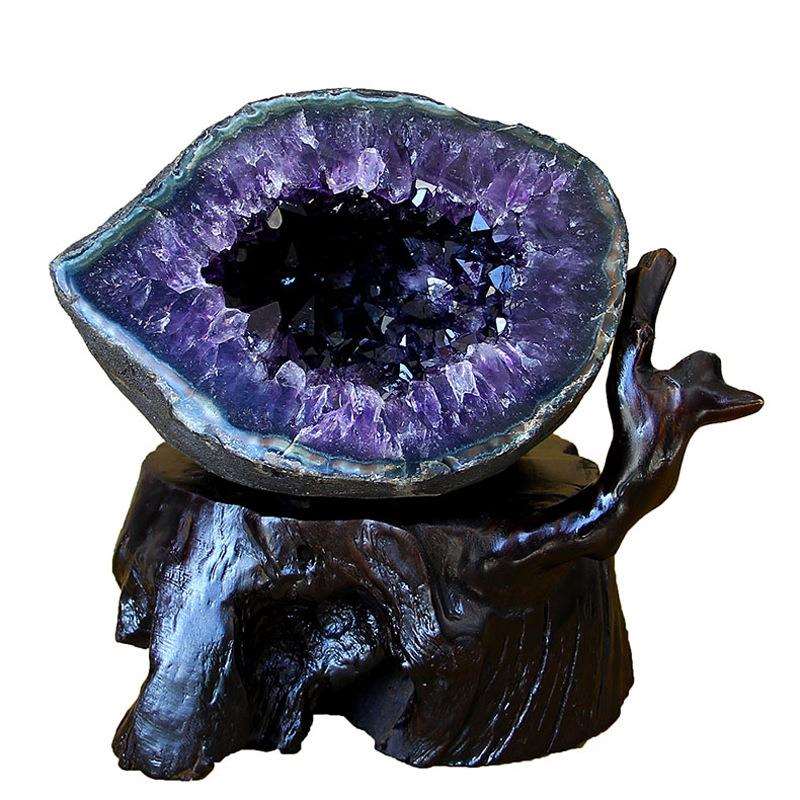 天然紫晶洞摆件乌拉圭聚宝盆紫水晶洞摆件钱袋子原石旺财摆件