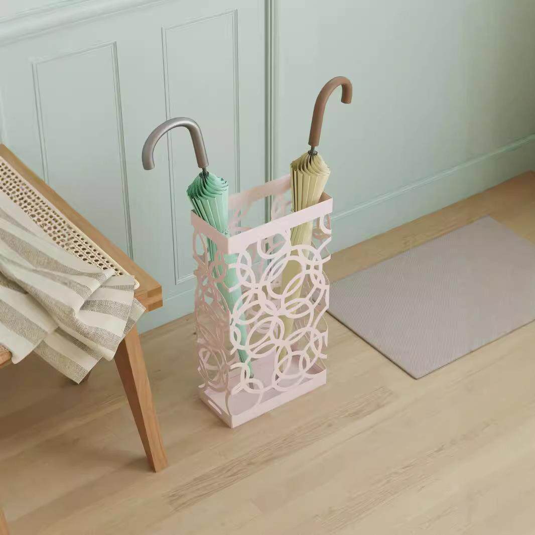 欧式创意家居长方形雨伞收纳架时尚置物兼装饰工艺品铁艺沥水架