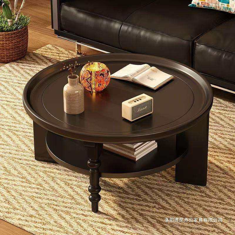 法式复古实木茶几圆形小户型客厅家用高级感美式民宿中古风圆桌子,纺织面料/辅料/配套,纺织机械配件,淘宝优惠券,粉丝福利购,淘宝优惠卷