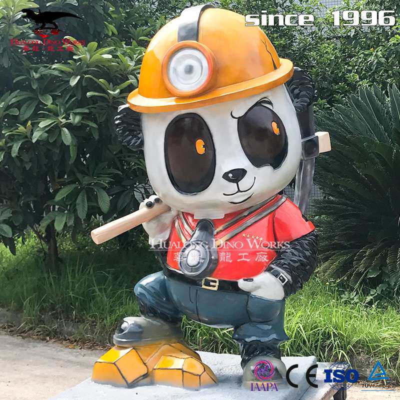 玻璃钢卡通熊猫模型 景区商场儿童游乐园美陈摆件 制作