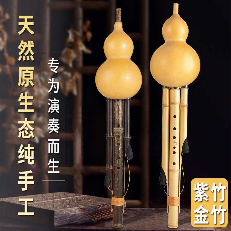 葫芦丝手工原生态紫竹金竹演奏级C调降B调零基础入门成人儿童乐器