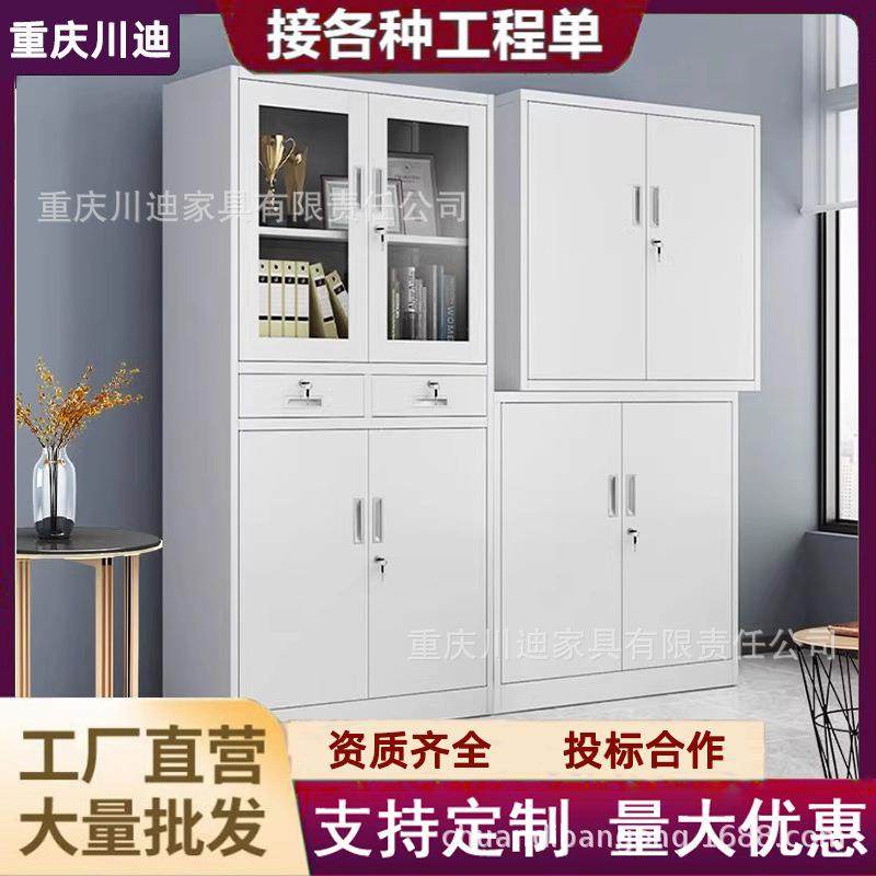 钢制文件柜财务办公资料档案存放柜带锁储物柜铁皮柜