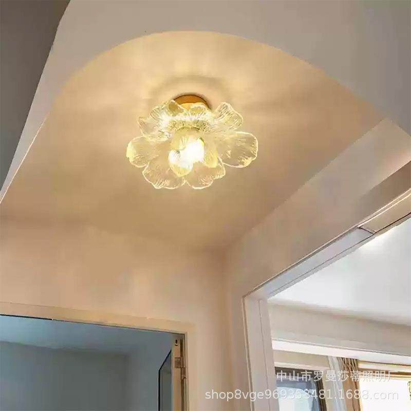 法式复古花瓣过道灯走廊阳台灯楼梯衣帽间入户玄关吸顶灯具高级感,纺织面料/辅料/配套,纺织机械配件,淘宝优惠券,粉丝福利购,淘宝优惠卷