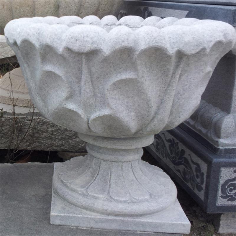 石雕花钵欧式公园景观锈石花岗岩花盆钵庭院种植花钵