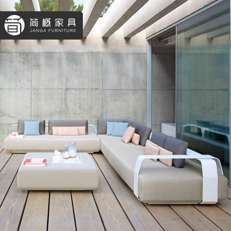 户外酒店露台沙发组合别墅花园庭院家具露天转角沙发休闲沙发套装