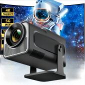 跨境爆款 HY320便携小型1080P炮筒投影仪家用卧室投墙投影仪高流明