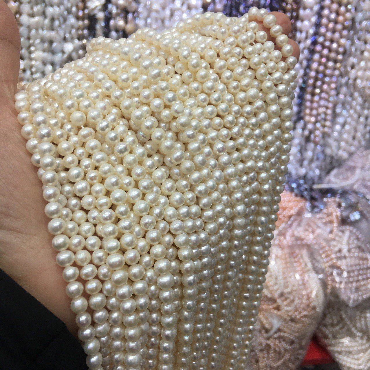 A级 天然淡水珍珠6~7mm微近圆DIY手工串珠饰品配件圆珠珍珠散珠,珠宝/钻石/翡翠,颈饰,淘宝优惠券,粉丝福利购,淘宝优惠卷