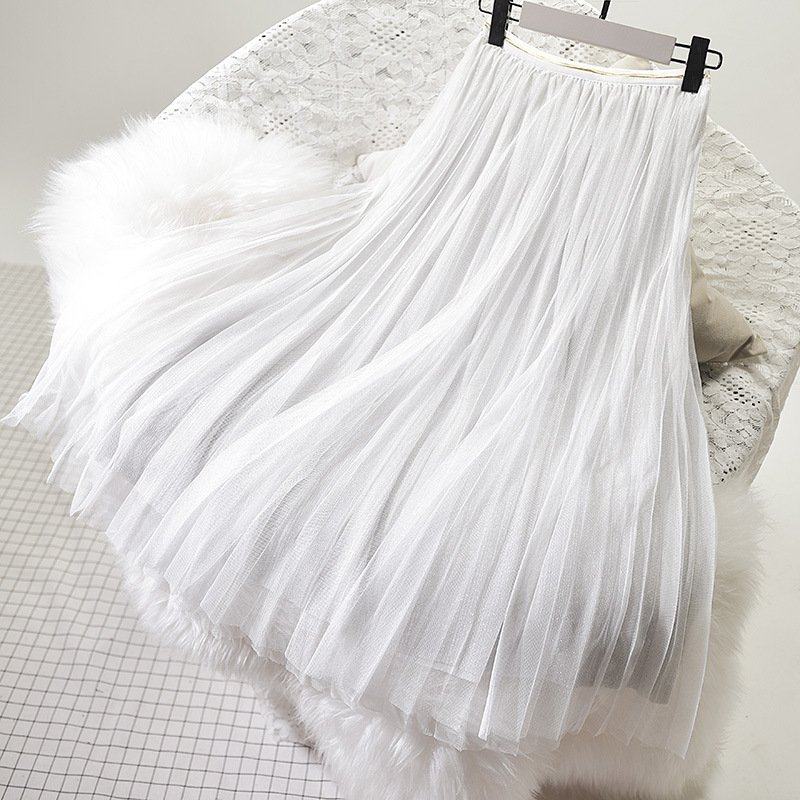 欧洲站港味百褶裙半身裙女春季新款时尚半身长裙网纱裙中长款,女装/女士精品,半身裙,淘宝优惠券,粉丝福利购,淘宝优惠卷