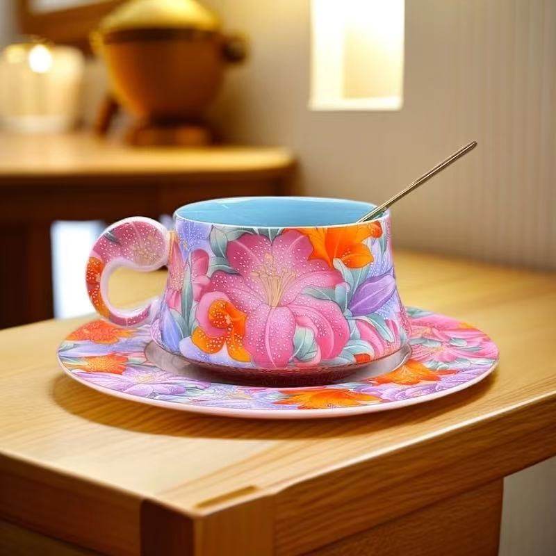 故宫文创珐琅彩咖啡杯高档精致高档茶杯高颜值便携式伴手礼礼盒装,餐饮具,咖啡杯,淘宝优惠券,粉丝福利购,淘宝优惠卷