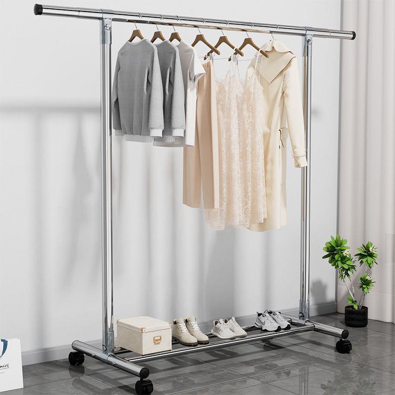 晾衣架落地家用室内卧室挂衣服架子不锈钢凉晒衣架阳台简易晾衣杆