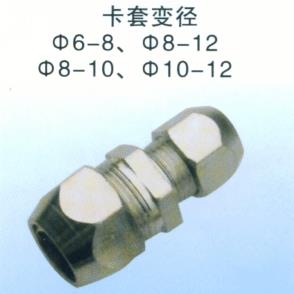 卡套变径10-8/8-6/12-8/12-10卡套直通接头 双头接铜管铜镀镍