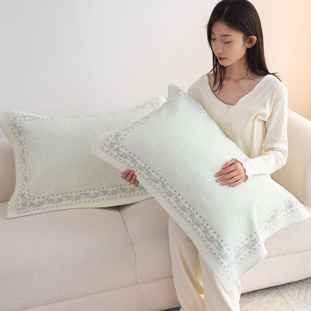 100%纯棉纱布枕巾一对装加厚柔软透气盖巾家用四季防滑全棉枕头巾,床上用品,枕巾,淘宝优惠券,粉丝福利购,淘宝优惠卷