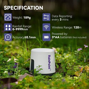 跨境新款WIFI雨量筒可随时查看降雨量搭配网关自动排水