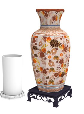 轻奢高级感花瓶拼图插花陶瓷客厅摆件青花瓷青花新中式装饰品跨境