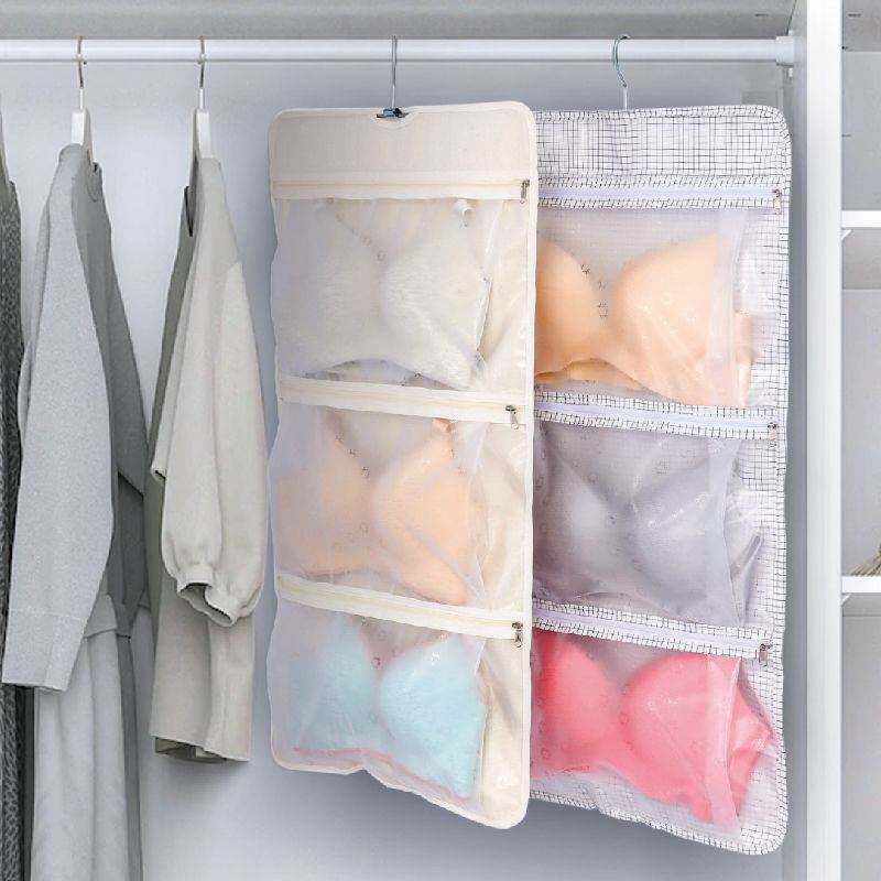 衣柜宿舍双面透明防尘收纳神器悬挂文胸内裤袜子内衣整理挂袋子